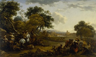 Paysage avec une partie de chasse - Nicolaes Pietersz. Berchem